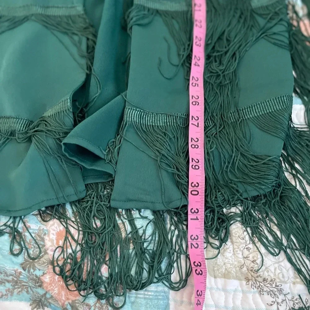 House of Harlow 1960 x Revolve Ramsey Fringe Jacket in Emerald Green - Picture 7 of 8